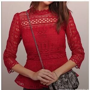 Anthropologies Moulinette Soeurs Lace Top Size 4